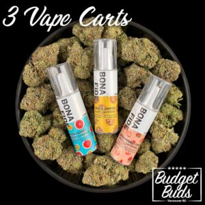 BUDGET BUDS COUPON for 20% OFF MIX AND MATCH 3 VAPE CARTRIDGES